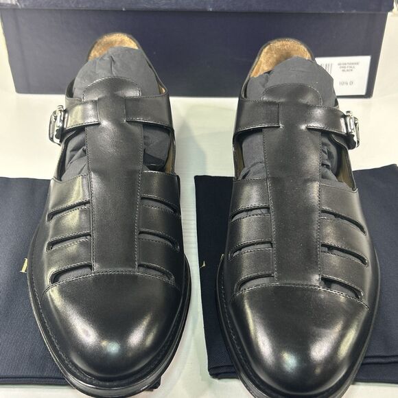 Ralph Lauren Purple Label Fisherman Burnished Sandal Black Calfskin Men sz 10.5 main image 8